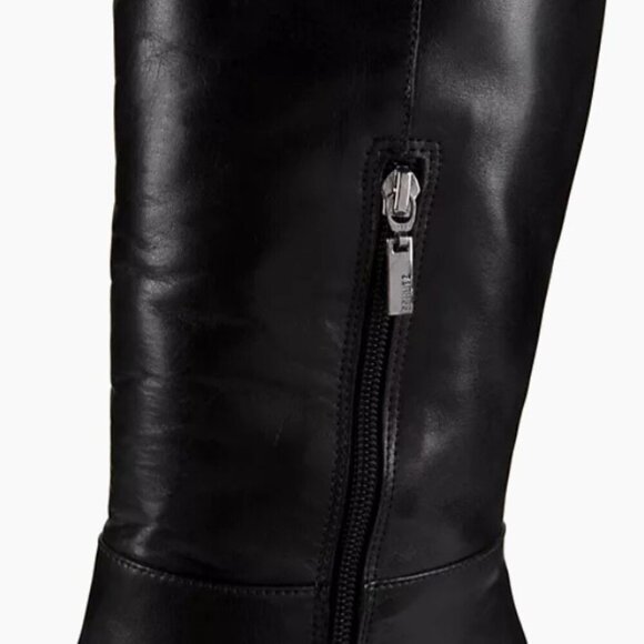 Schutz Mikki Leather Over The Knee Block Up Black Leather Boots Size 7 - Picture 4 of 14